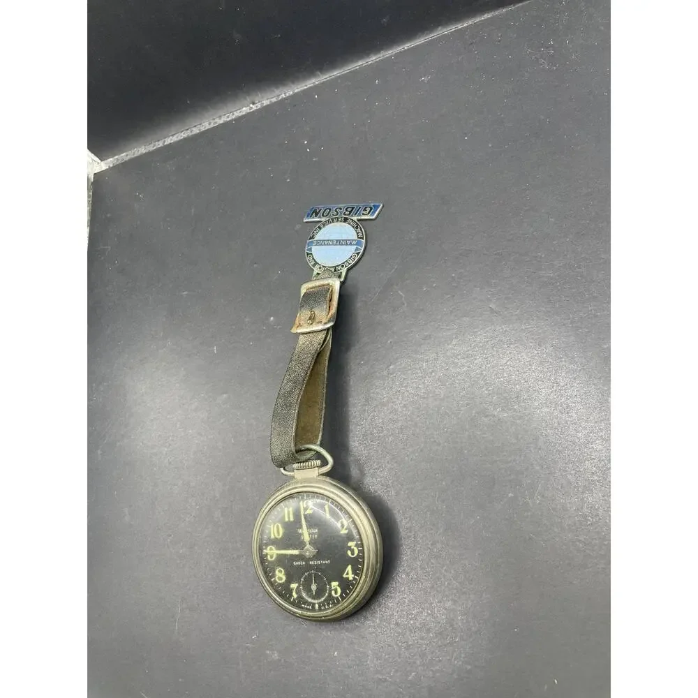 Vintage Westclox Scotty Pocket Watch Black Dial Sub Second USA Gibson Fob
